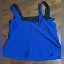 Lands'End Vintage  Blue Navy Colorblock Squareneck Swim/Tank Top Photo 2