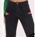 Pretty Little Thing  - Cut Out Seam Detail Straight Leg Jeans Size in Black Photo 1