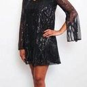 Three Eighty Two  Karlen Split Sleeve Sequin Dress Photo 0