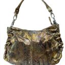 Butter Soft Leather Shoulder Bag Purse Metallic Gold  Leather Inside Pristine EUC Photo 0