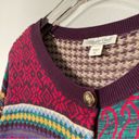 Coldwater Creek  True Color Cardigan Sweater Women Large Petite Patchwork Paisley Photo 3