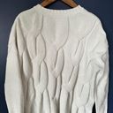 J.Jill  Chenille White Oversized Coastal Cable Knit Sweater Sz 6P Photo 3