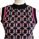 SO  Retro Sweater Vest Preppy Black Fuchsia Crop High Neck Vest Junior Medium NEW Photo 3