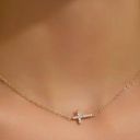 Cubic Zirconia Gold Cross Necklace Photo 0