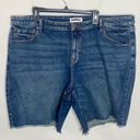 Lane Bryant  Signature Fit Boyfriend Denim Bermuda fringe Hem shorts Dark wash 22 Photo 1