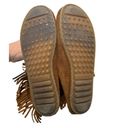 Minnetonka  Womens Fringe Moccasin Boots Sz 5 Suede Leather Brown ZIP Boho Hippie Photo 6