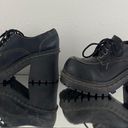 Soda Vintage Y2K Black Faux Leather Chunky Platform Lace Up Heeled Oxford Shoes Photo 8