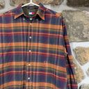 Tommy Hilfiger Vintage Orange/Blue Plaid  Flannel w/ Embroidered Crest Photo 1