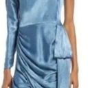 Elliatt  Riviera Saronic Asymmetric One Shoulder Satin Blue Dress NWT Small Photo 0