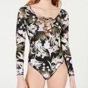 Volcom  For Shore One Piece Long Sleeve Swimsuit Tropical Print Scoop Back Large Photo 0