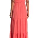 The Vanity Room NWT  X Nordstrom V Neck Strappy Tired Maxi Dress In Coral Photo 1