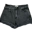 Abercrombie & Fitch  The Mom Short High Rise Curve Love Black 30 Shorts Raw Hems Photo 4