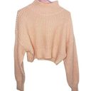 Lovers + Friends  peach sweater oversized cropped mock neck size medium NWOT Photo 0