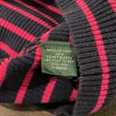 Ralph Lauren LAUREN  Fuchsia & Navy Blue Striped Turtleneck Sweater Size Medium Photo 5