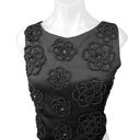 Geraldine Garcia Black Flower Sequin Beaded Embellished Crop Blouse Tank Top M Size M Photo 0