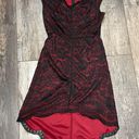 Chelsea & Violet Black Lace Over Red Short Sleeve High Low Dress Size Small Photo 9