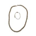 The Row Faux Double Pearl Necklace Bracelet Set Vintage 70s 80s 90s Jewelry Pendant Photo 3