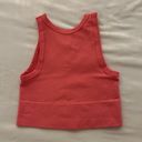 Athletic Cropped Ribbed Tank Pink Photo 1