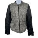 Marc New York  Andrew Marc Wool Blend Tweed Vegan Leather Moto Jacket Coat Photo 0