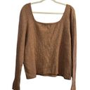 Old Navy NWT  Cropped Taupe Tan Knit Square Neck Long Sleeve Top Sweater // 2X Photo 1