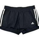 Adidas  Aeroready Athletic Shorts Black White 3 Stripes Gym Medium Size Women’s Photo 0