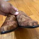 J.Jill Vintage  Brown Paisley Print Stacked Low Heel Suede Western Mules Size 7M Photo 4