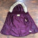 Prince And Fox  • puffer vest faux fur trim hood burgundy maroon quilted Photo 4