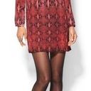 BB Dakota  Red & Black Ikat Snake Print Long Sleeve Shift Dress XS Photo 0