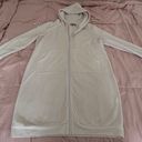 Grace Karin White Knee Length Full Zip Hoodie Cardigan with Kangaroo Pocket, size M Photo 0