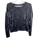 We The Free  People Milan Crushed Velvet Top Gray Size M Long Sleeve Loose Fit Photo 7