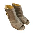 Paul Green  Cayanne‎ Leather Metallic Smoke Peep Toe Sandal Bootie Size 6.5 Photo 2