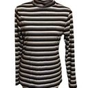 Acting Pro  Stripes Turtle Neck Long Sleeves‎ Ribbed Fitted Top Women's Photo 0