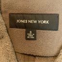 Jones New York  Fleece Lined Faux Fur Coat Hooded Brown Photo 2