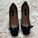 DKNY  Black Satin Square Toe Heels Women's 6.5 Photo 1