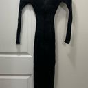 Naked Wardrobe  Black Snatched Ribbed Crewneck Long Sleeve Dress Size XS $68 Photo 5