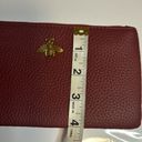 Source Unknown RED PEBBLED LEATHER WRISTLET WITH BRASS BEE ADORNMENT WITH TAN WRISTLET STRAP Photo 6