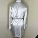 Linea Donatella  Wrap Robe S/M White Wedding Honeymoon Lingerie Elegant Satin Photo 2