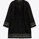 ZARA  Faux Suede Embroidered Cardigan Jacket Photo 0