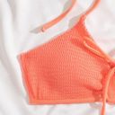 Neon Coral Two Piece High Waisted Swimsuit Photo 3