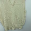 American Vintage Y2K Cottagecore Sleeveless Cable Knit Rose Sweater Size Medium Photo 4