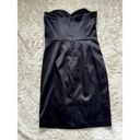 White House | Black Market  Sz 6 Black Satin Mini Strapless Dress Cocktail Formal Photo 3