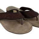 Roper Leather Embossed Western Thong Sandals Size 6 Photo 0