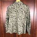 Chico's  Black Gray Floral Print Embroider Long Sleeve Button Shirt Photo 3