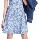 Draper James  Love Circle Dress Womens 6 Blue Black Clover Vines Floral Back Zip Photo 2