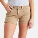 American Eagle  Outfitters Super Stretch Twill X Midi Shorts Khaki Tan Size 12 Photo 0