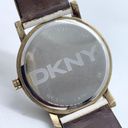 DKNY  women watch 34mm gold tone solid stainless steel white Leather band WR runs Photo 7