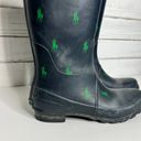 Polo  Ralph Lauren Tall Rubber Rain Boots Blue Green Shoe Size 10 Photo 10