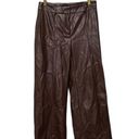 7 For All Mankind  Vegan Leather High Waisted Brown Wide Leg Pants Trousers Photo 4