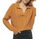 DKNY  Jeans Cable Sweater Knit V-Neck Long-Sleeve XLARGE Orange Tangerine Photo 1