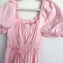 Moon River Light Pink Babydoll Peasant Midi Dress Photo 12